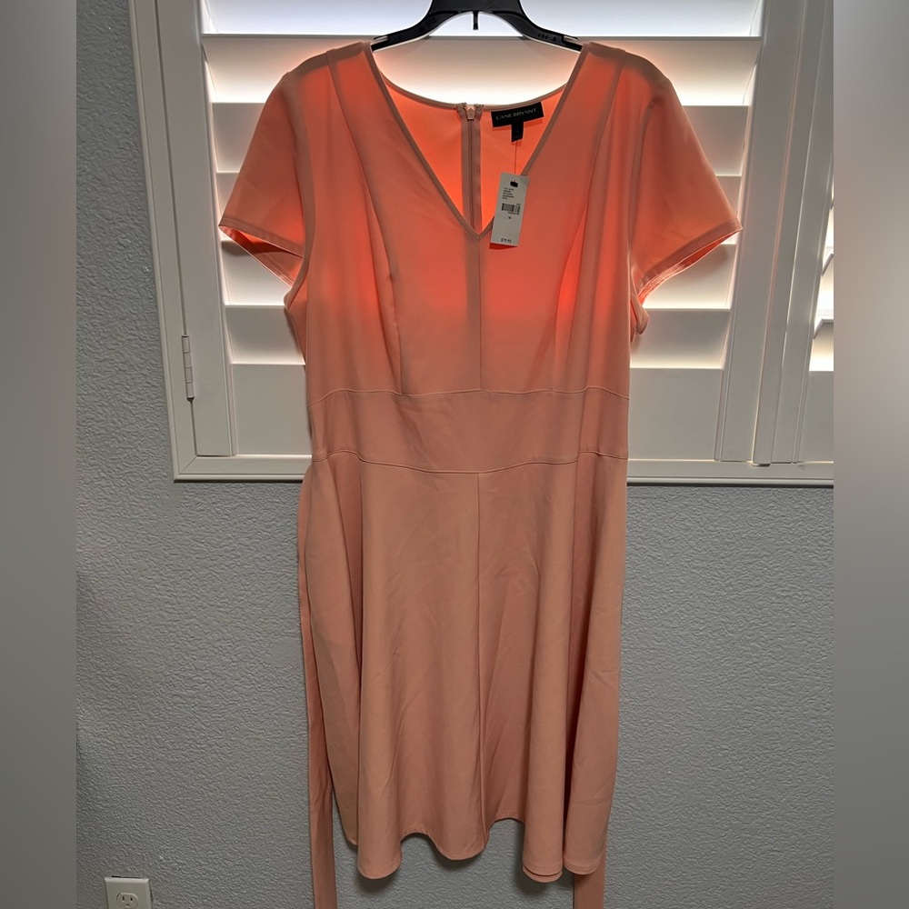 NWT Size 16 Peach Lane Bryant Dress w/Waist Tie